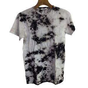 Fashion Nova Men Mens Crew-Neck T-Shirt Short Sleeves Tie-Dye Black White Size S